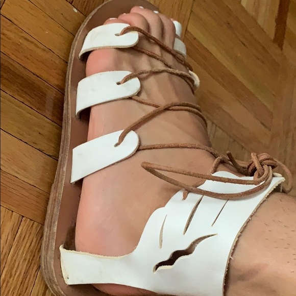 Ancient Greek White Sandals Sz 36 - Picture 4 of 5